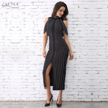 Load image into Gallery viewer, ADYCE Sexy Beadings Short Sleeve Off Shoulder Mid-Calf Runway Bodycon Party Dress - Y2280 - Testing