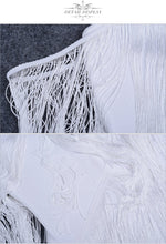 Load image into Gallery viewer, ADYCE Elegant V Neck Off Shoulder Sexy Fringe Short Sleeve Tassel Bandage Party Dress - H3048