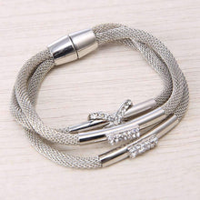 Load image into Gallery viewer, Abasi Layered Harp String Bracelet, NF4365-Silver