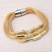 Load image into Gallery viewer, Abasi Layered Harp String Bracelet, NF4365-Gold