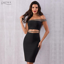 Load image into Gallery viewer, ADYCE Sexy Slash Neck Sequined Hollow Out Midi Off Shoulder Bandage Party Dress - H5223