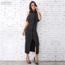 Load image into Gallery viewer, ADYCE Sexy Beadings Short Sleeve Off Shoulder Mid-Calf Runway Bodycon Party Dress - Y2280 - Testing