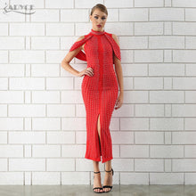 Load image into Gallery viewer, ADYCE Sexy Beadings Short Sleeve Off Shoulder Mid-Calf Runway Bodycon Party Dress - Y2280 - Testing