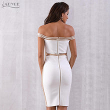 Load image into Gallery viewer, ADYCE Sexy Slash Neck Sequined Hollow Out Midi Off Shoulder Bandage Party Dress - H5223