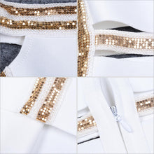 Load image into Gallery viewer, ADYCE Sexy Slash Neck Sequined Hollow Out Midi Off Shoulder Bandage Party Dress - H5223