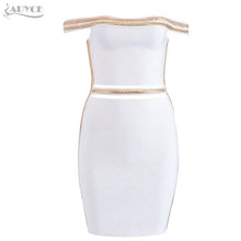 Load image into Gallery viewer, ADYCE Sexy Slash Neck Sequined Hollow Out Midi Off Shoulder Bandage Party Dress - H5223