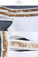Load image into Gallery viewer, ADYCE Sexy Slash Neck Sequined Hollow Out Midi Off Shoulder Bandage Party Dress - H5223