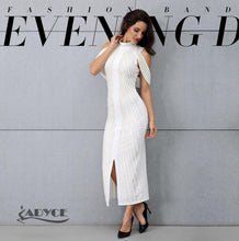 Load image into Gallery viewer, ADYCE Sexy Beadings Short Sleeve Off Shoulder Mid-Calf Runway Bodycon Party Dress - Y2280 - Testing