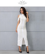 Load image into Gallery viewer, ADYCE Sexy Beadings Short Sleeve Off Shoulder Mid-Calf Runway Bodycon Party Dress - Y2280 - Testing