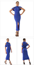 Load image into Gallery viewer, ADYCE Sexy Beadings Short Sleeve Off Shoulder Mid-Calf Runway Bodycon Party Dress - Y2280 - Testing