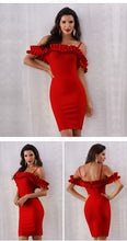 Load image into Gallery viewer, ADYCE Vestidos Verano Sexy Slash Neck Off Shoulder Ruffles Bandage Evening Party Dress - H5070