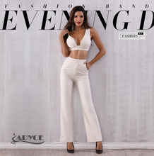 Load image into Gallery viewer, ADYCE 2 Two Pieces Sets Tops &amp; Pant Full Length Back Zipper Night Out Celebrity Evening Party Jumpsuits - Y2689