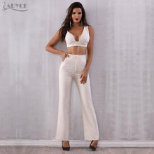 Load image into Gallery viewer, ADYCE 2 Two Pieces Sets Tops &amp; Pant Full Length Back Zipper Night Out Celebrity Evening Party Jumpsuits - Y2689