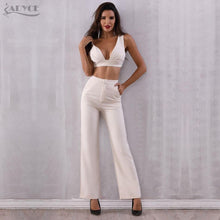 Load image into Gallery viewer, ADYCE 2 Two Pieces Sets Tops &amp; Pant Full Length Back Zipper Night Out Celebrity Evening Party Jumpsuits - Y2689