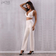 Load image into Gallery viewer, ADYCE 2 Two Pieces Sets Tops &amp; Pant Full Length Back Zipper Night Out Celebrity Evening Party Jumpsuits - Y2689